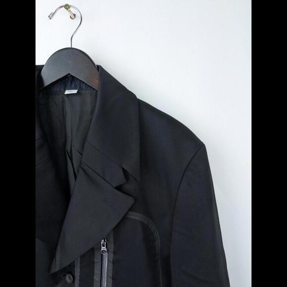 [SOLD] JOHN GALLIANO Men's Sz IT 54 US 44 XL Black Wool Gabardine Utility Jacket - Picture 6 of 15